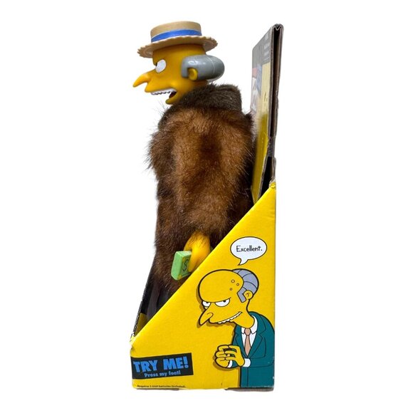 The Simpsons Mr. Burns Collectible Animated Singing Figure Fur Coat & Money NEW - Picture 2 of 6